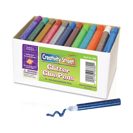 Creativity Street Glitter Glue Pens, Class Pack, Assorted Colors, 0.34 fl. oz., PK72 PAC3380